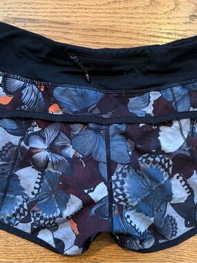 Floral Butterfly lululemon shorts- Blue & Black